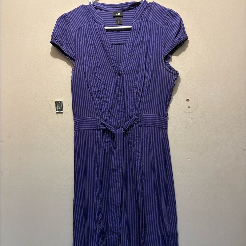H&M Women's Dress in Purple Stripe